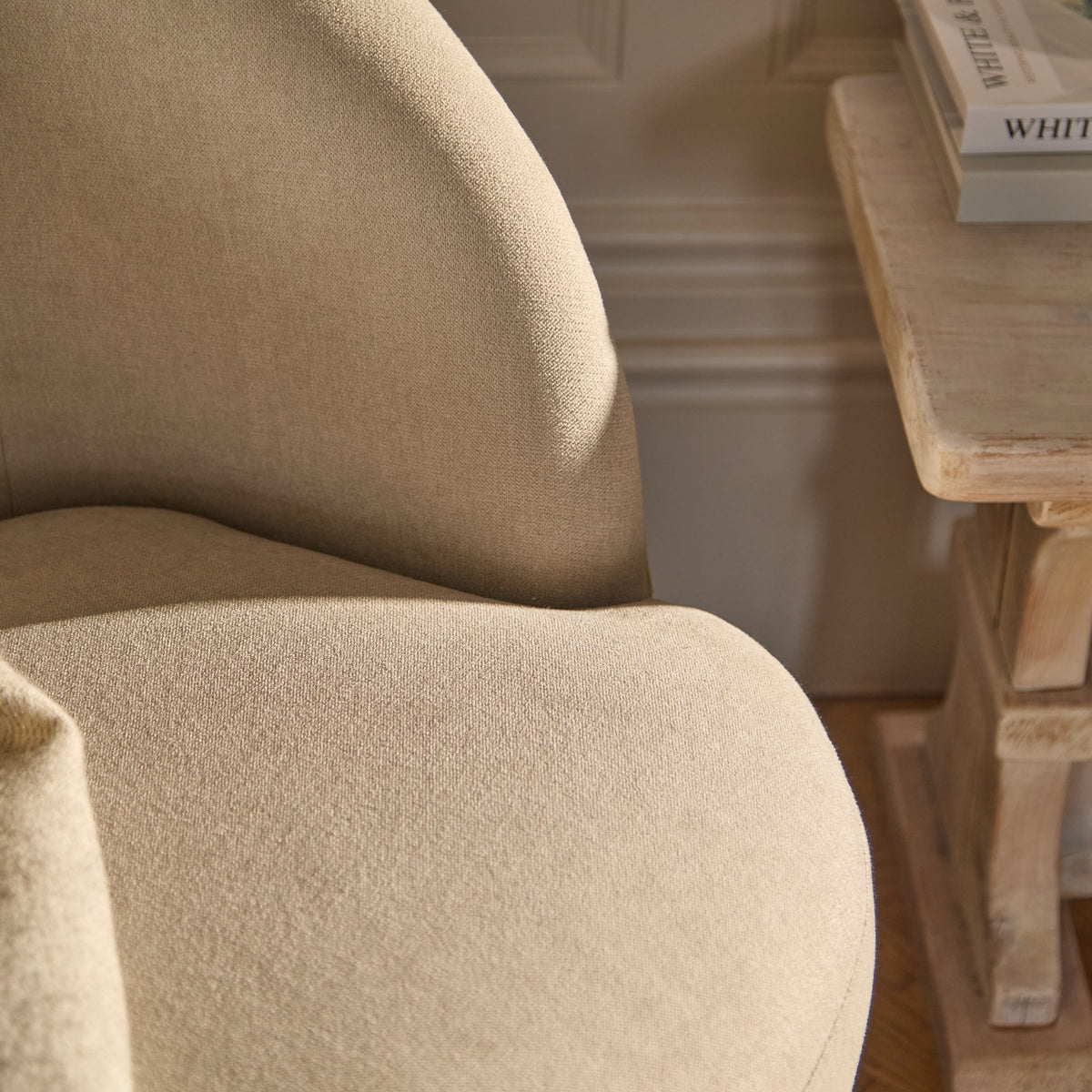 Sawyer 68cm Swivel Armchair - Soft Beige — view 7