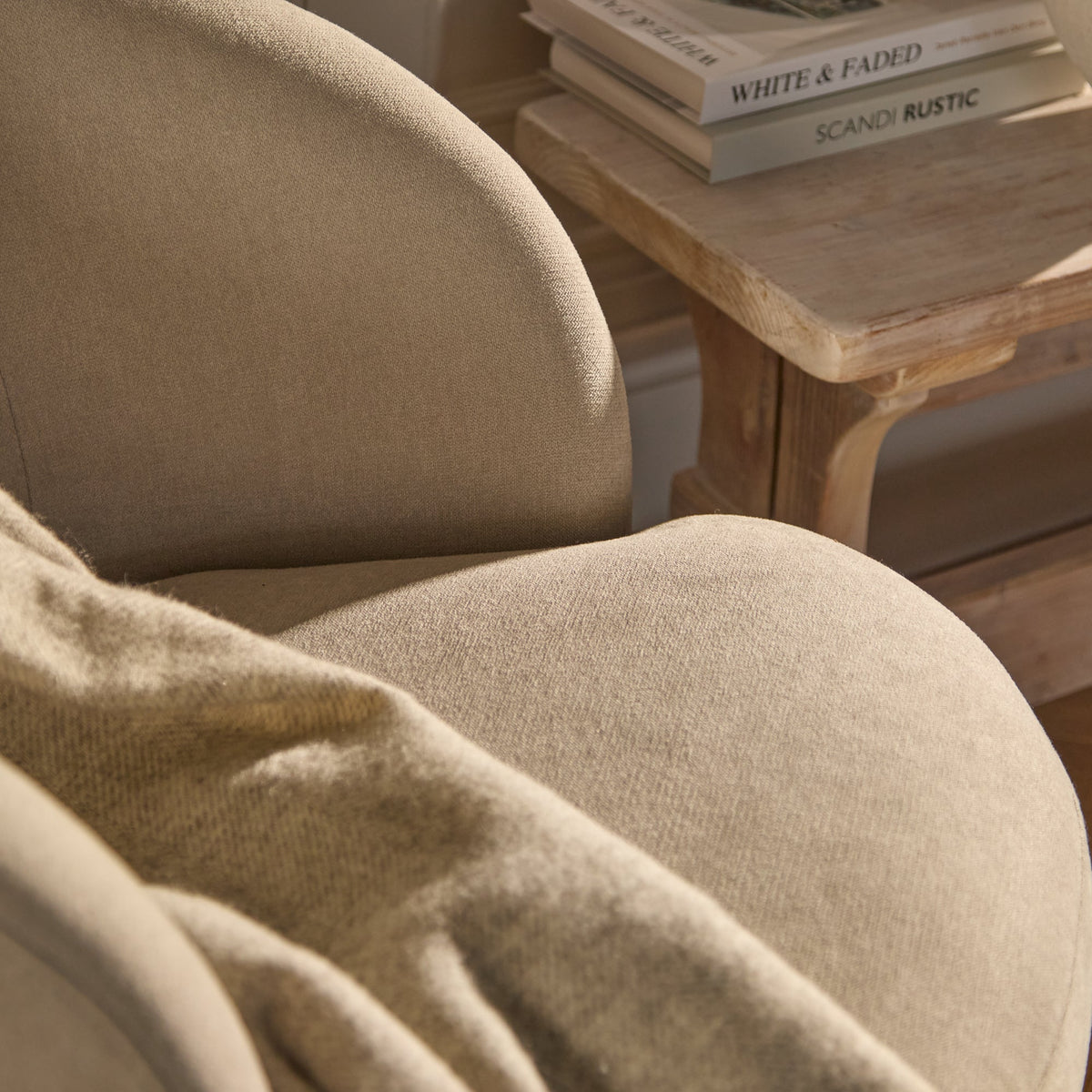 Sawyer 68cm Swivel Armchair - Soft Beige — view 4