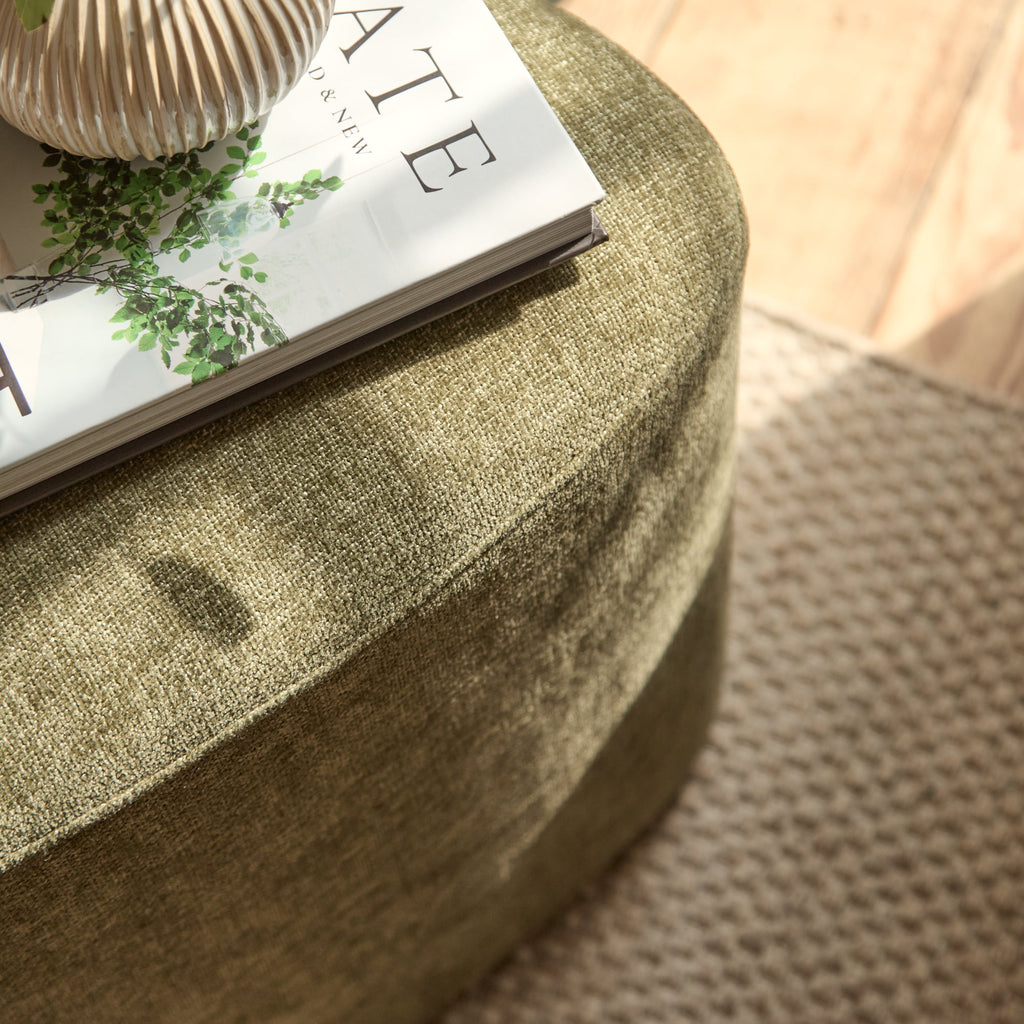 Sawyer 68cm Swivel Armchair & Alder 45cm Footstool - Moss Green — view 6