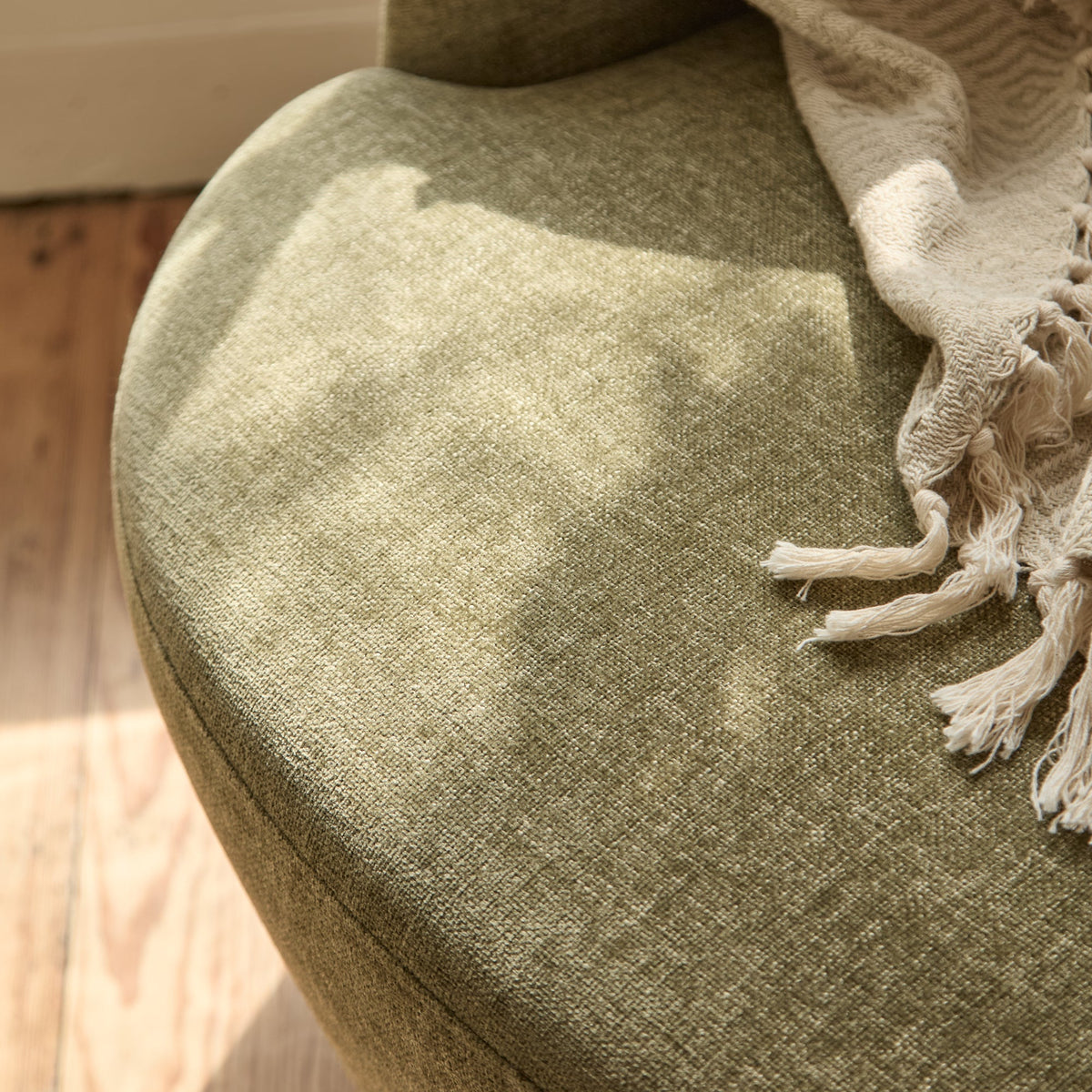 Sawyer 68cm Swivel Armchair & Alder 45cm Footstool - Moss Green — view 7