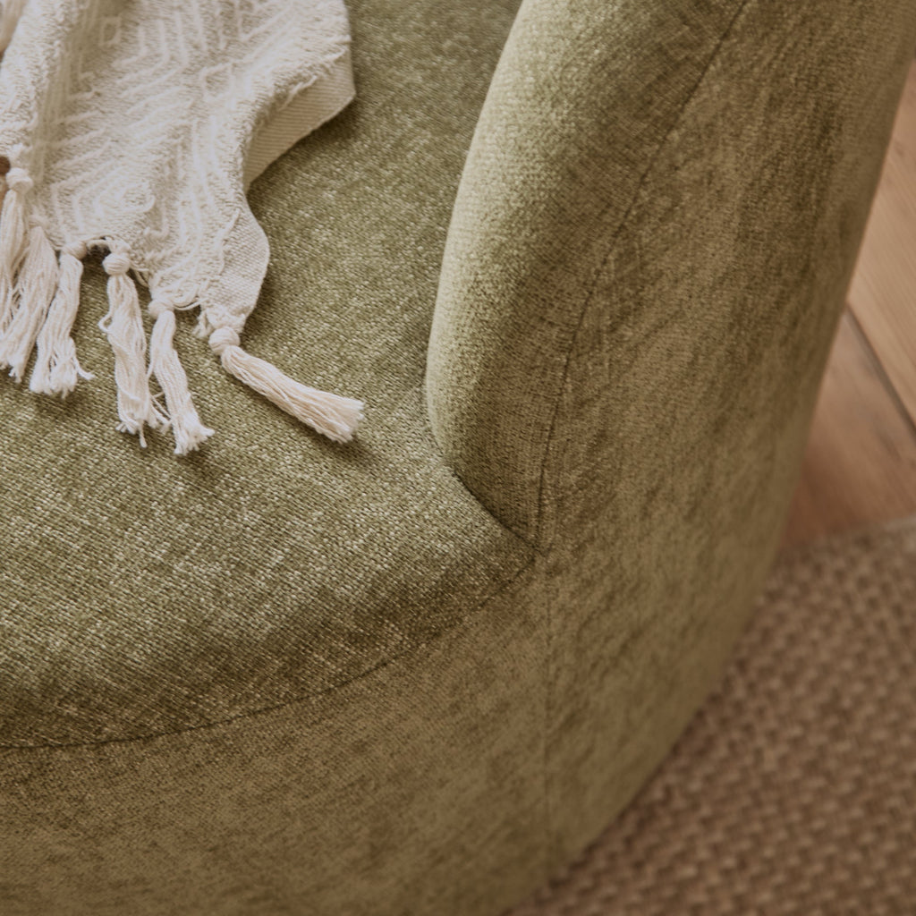 Sawyer 68cm Swivel Armchair & Alder 45cm Footstool - Moss Green — view 3