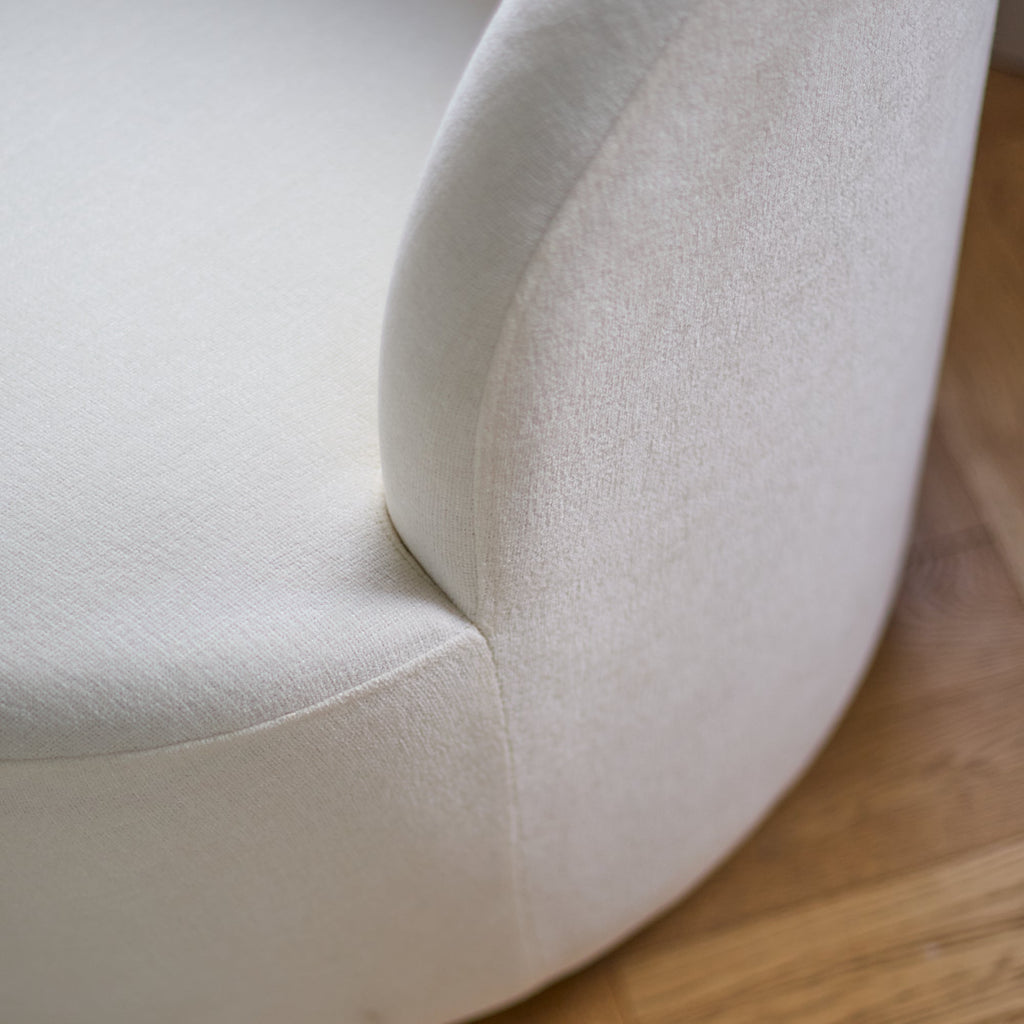 Sawyer 68cm Swivel Armchair & Alder 45cm Footstool - Oyster White — view 3