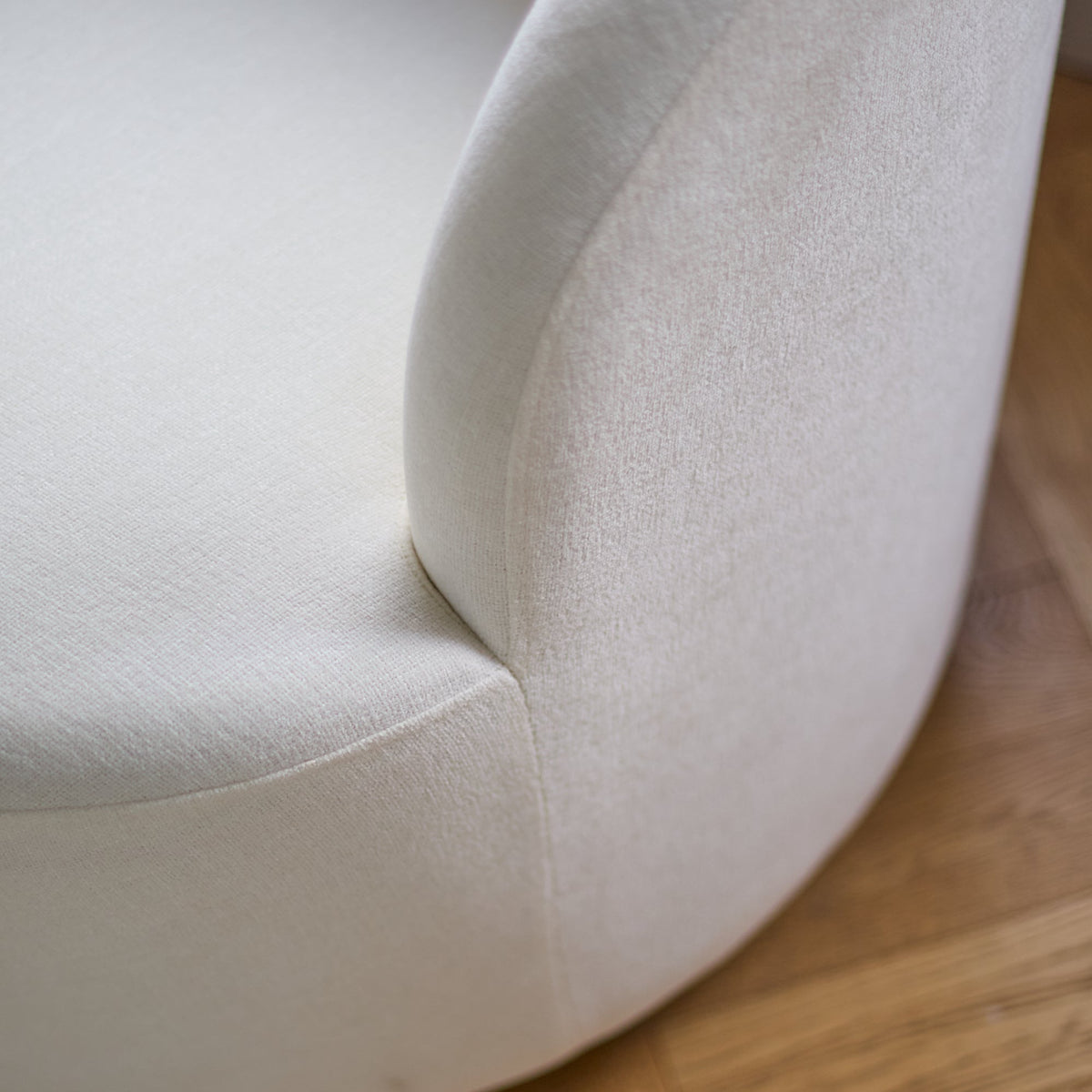 Sawyer 68cm Swivel Armchair & Alder 45cm Footstool - Oyster White — view 3