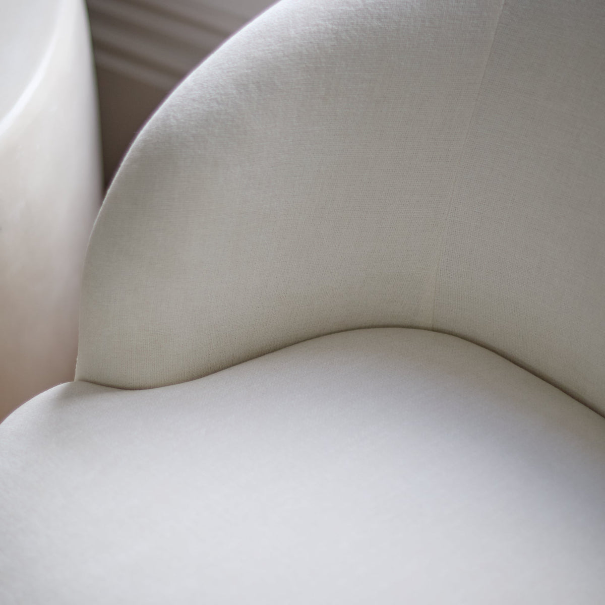 Sawyer 68cm Swivel Armchair & Alder 45cm Footstool - Oyster White — view 7