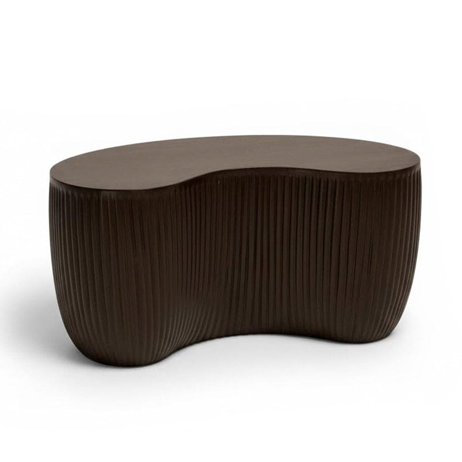 Sohan 61cm Kidney Garden Concrete Coffee Table - Set of 2 - Lava Black — view 7