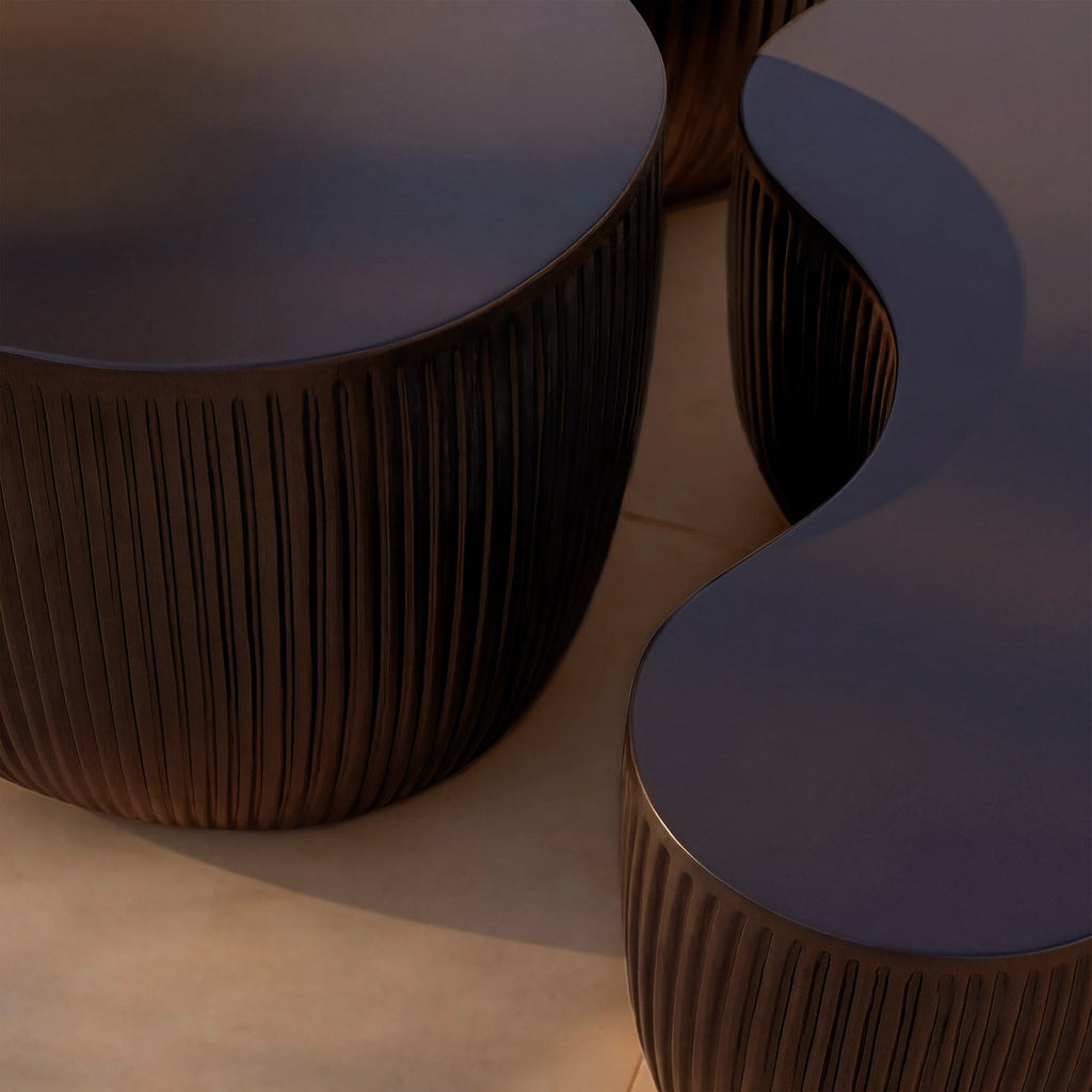 Sohan Kidney Garden Coffee Table - Lava Black - 84cm — view 3