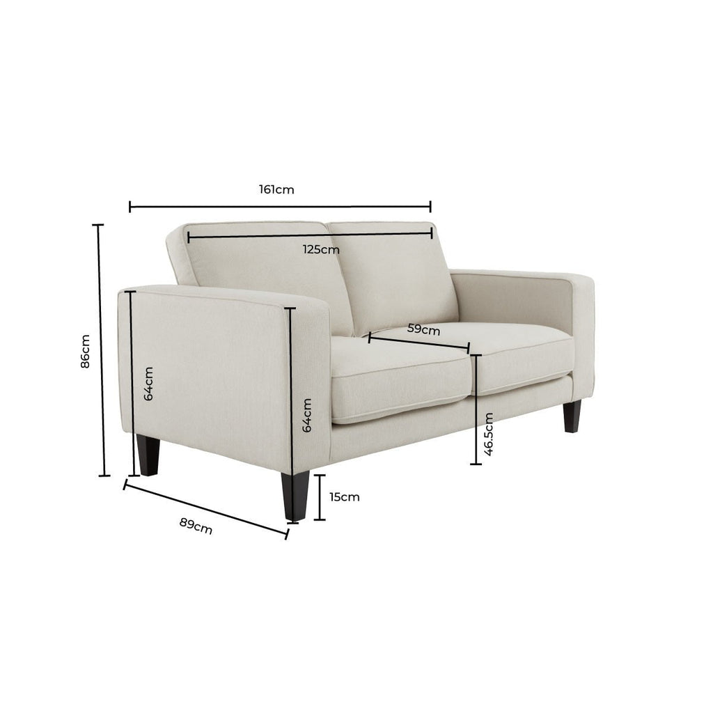Soho 2 Seater Sofa - Sand Stripe — view 9