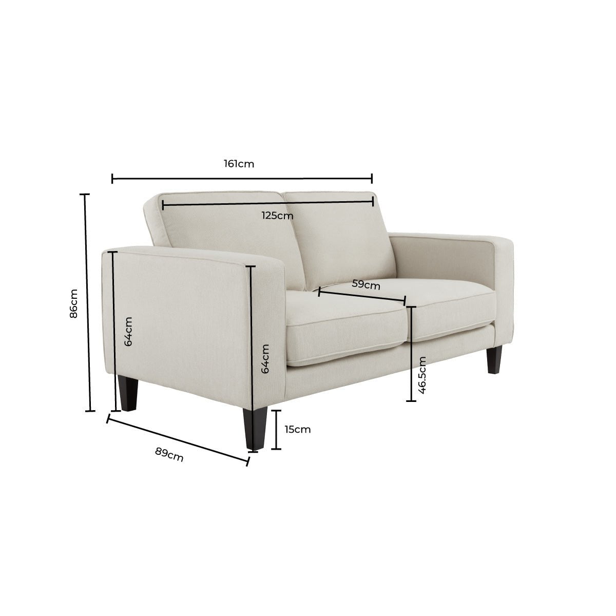 Soho 2 Seater Sofa - Sand Stripe — view 9