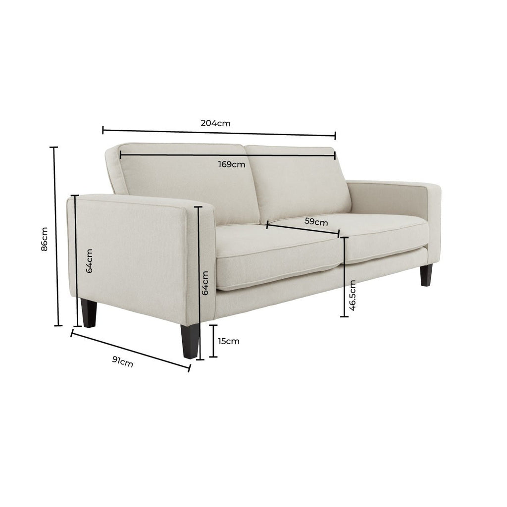 Soho 3 Seater Sofa - Sand Stripe — view 9
