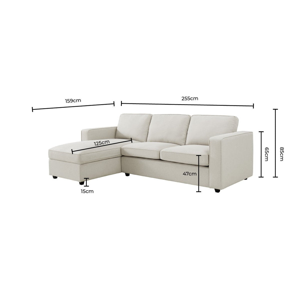 Soho Left Hand Storage Chaise Sofa - Grey — view 7