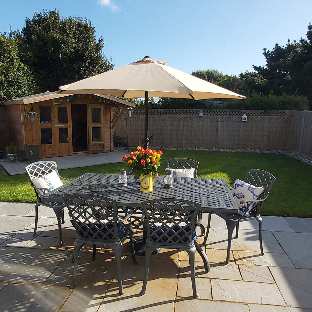 Sophia Table 6 Seater Set - Slate Grey — view 4