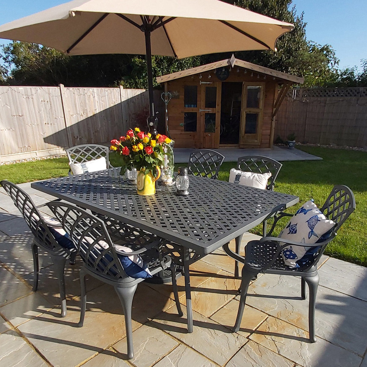 Sophia Table 6 Seater Set - Slate Grey — view 3