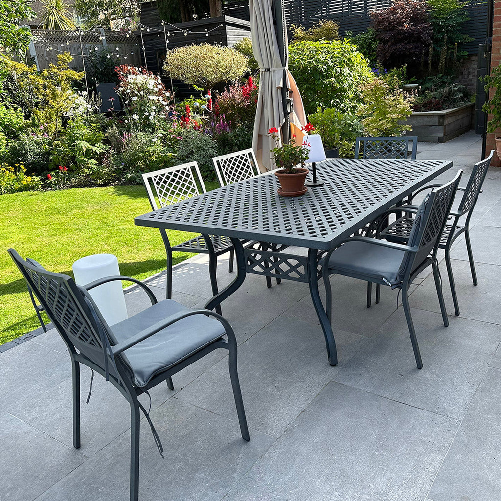 Sophia Table 6 Seater Set - Slate Grey — view 6