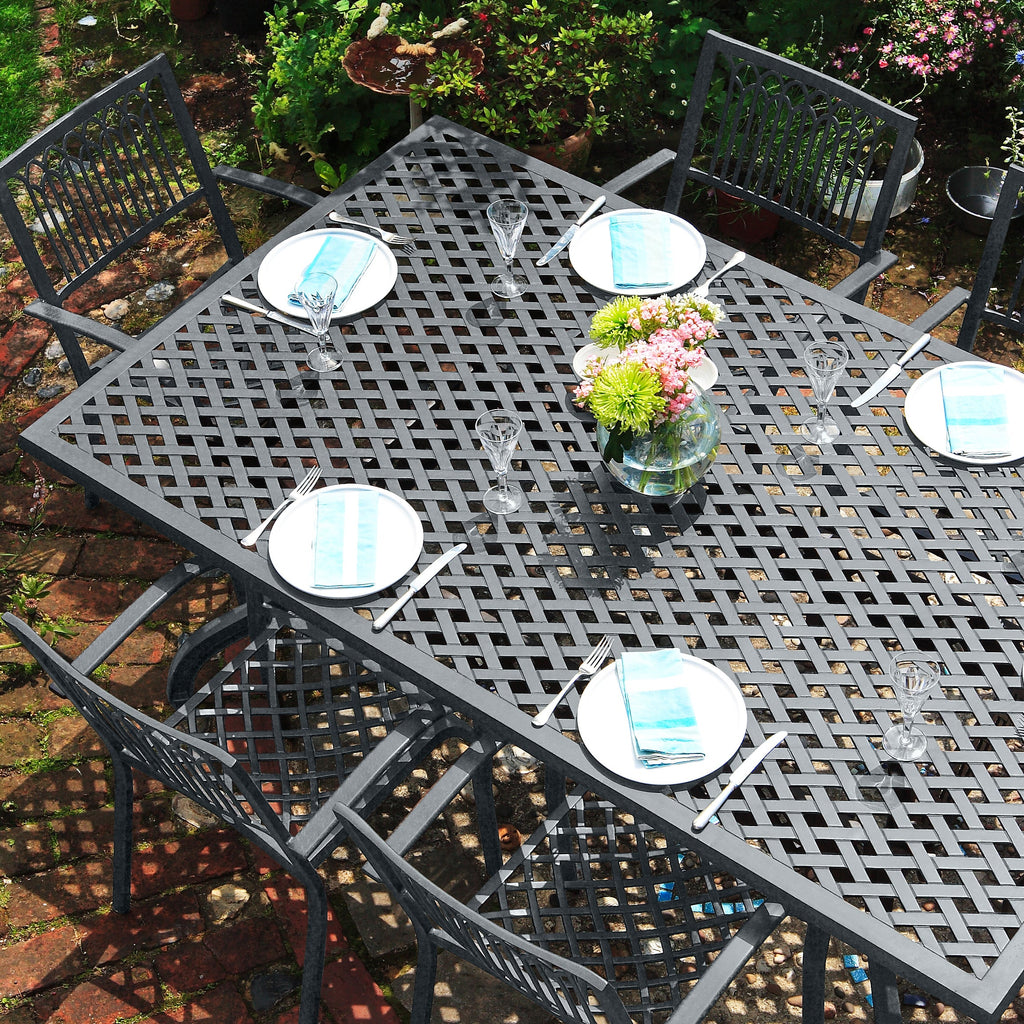Sophia Table 6 Seater Set - Slate Grey — view 7