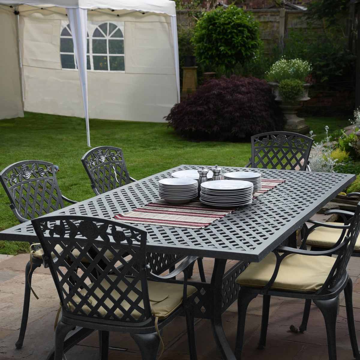 Sophia Table 6 Seater Set - Slate Grey — view 8