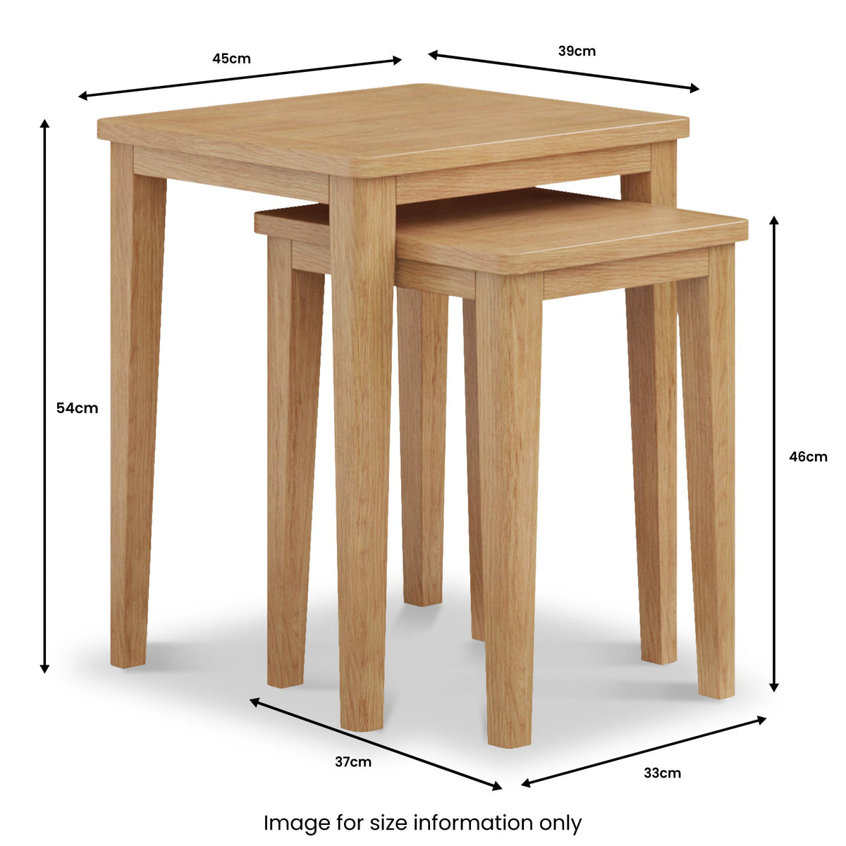 Durham Oak Nest of 2 Tables — view 5