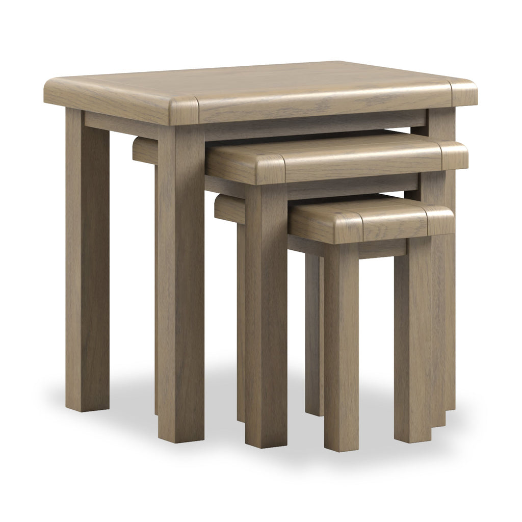 Taunton Smoked Oak Nest of 3 Tables — side table from 2nd Time Around