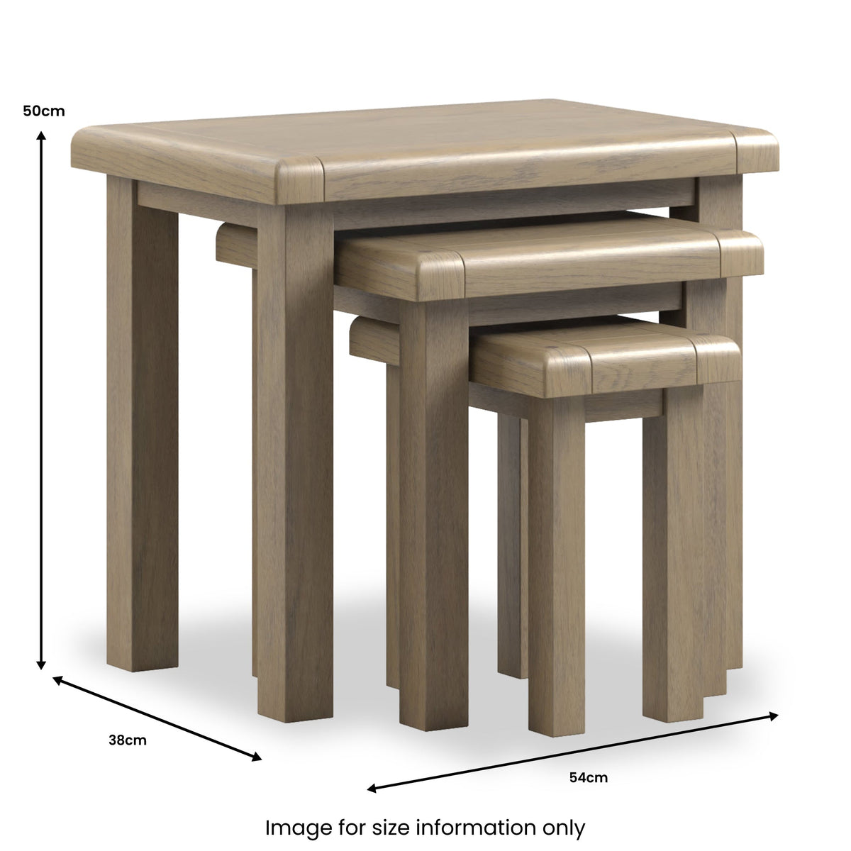 Taunton Smoked Oak Nest of 3 Tables — view 5