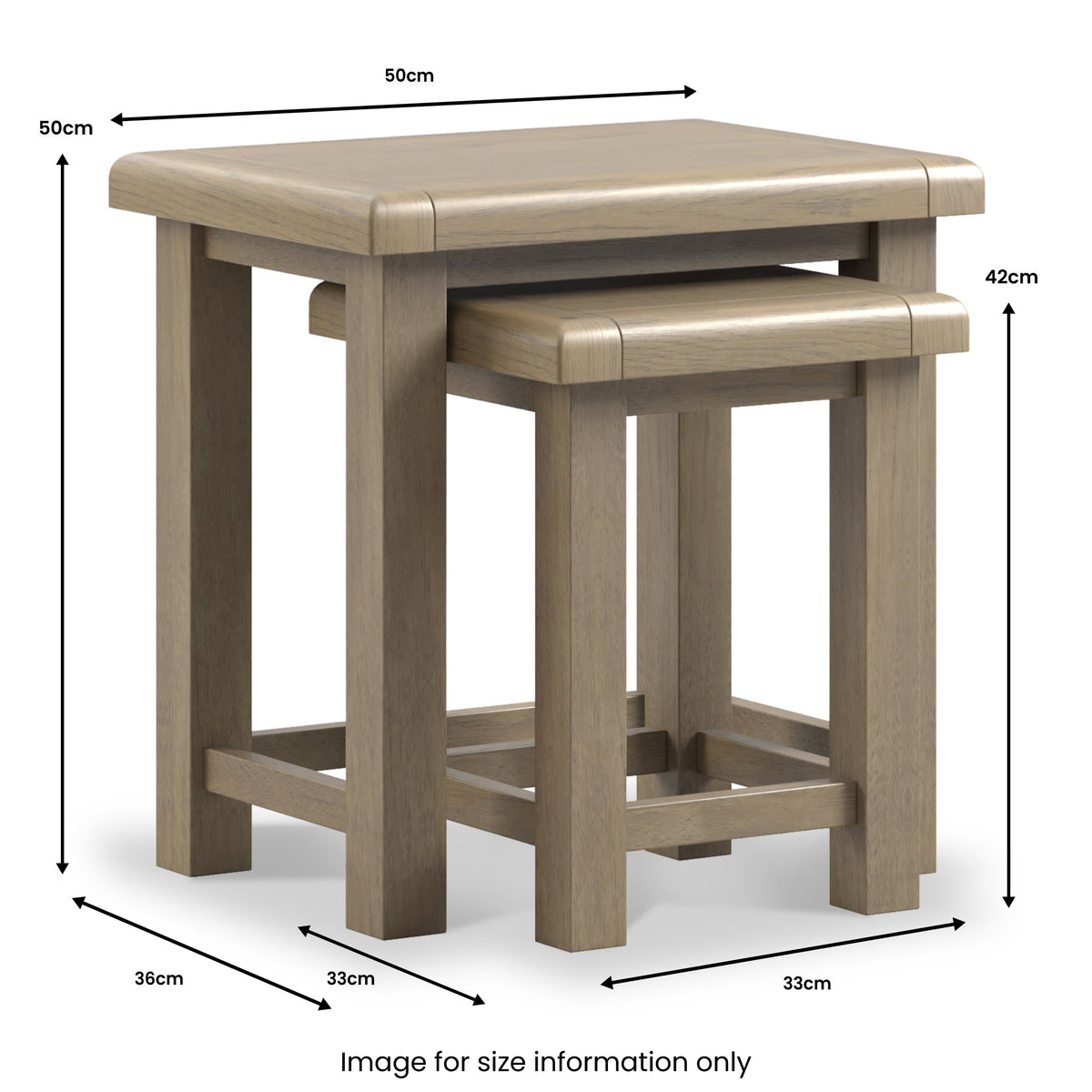 Taunton Smoked Oak Nest of 2 Tables — view 5