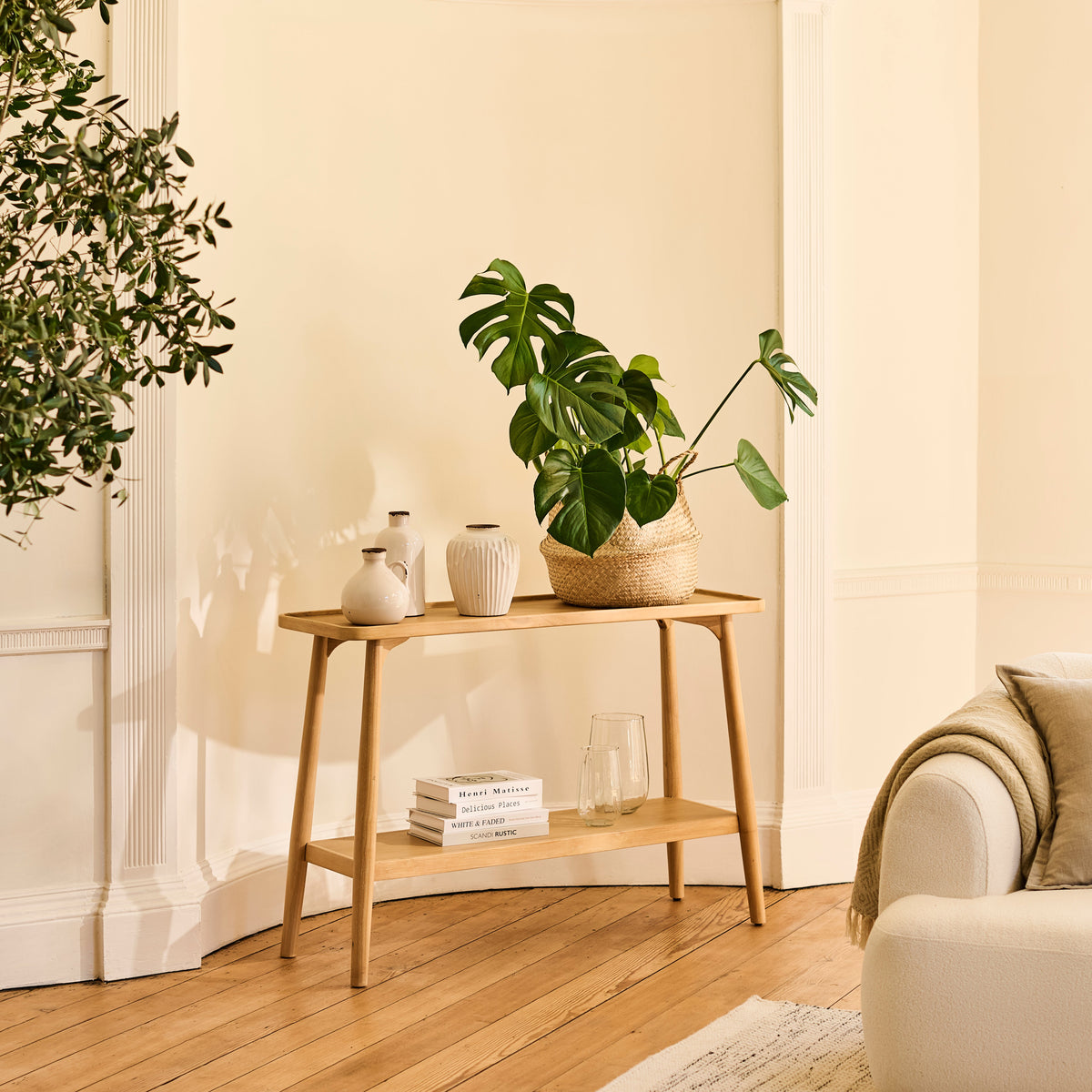 Tilly 110cm Console Table - Whitewash Oak — view 2