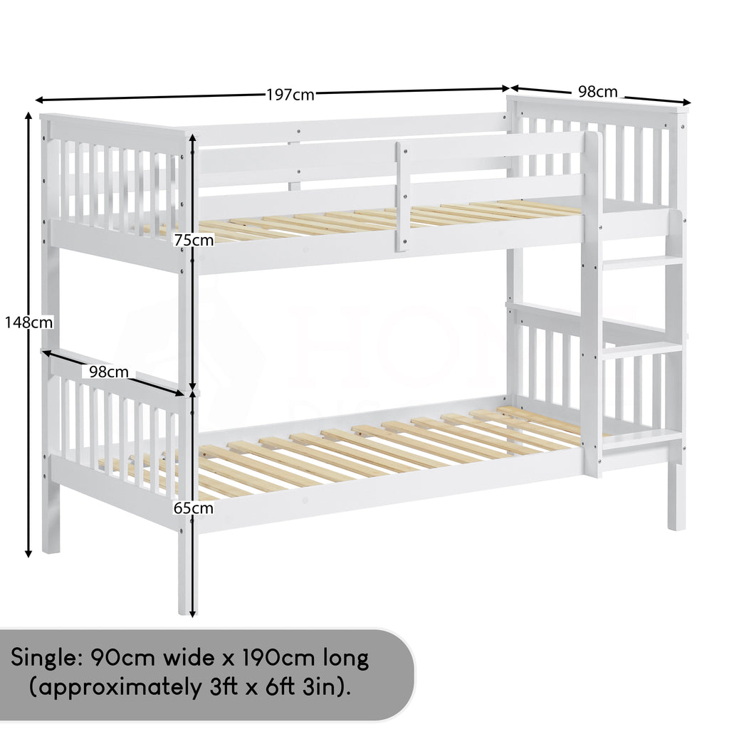 Milan Bunk Bed, White — view 3