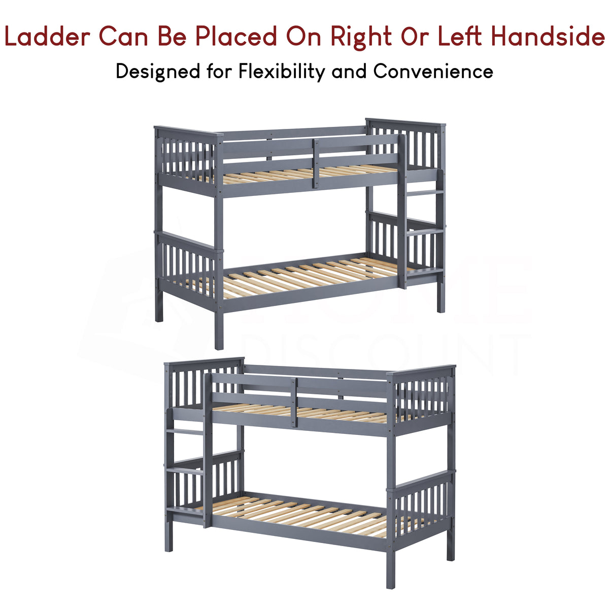 Milan Bunk Bed, Grey — view 8