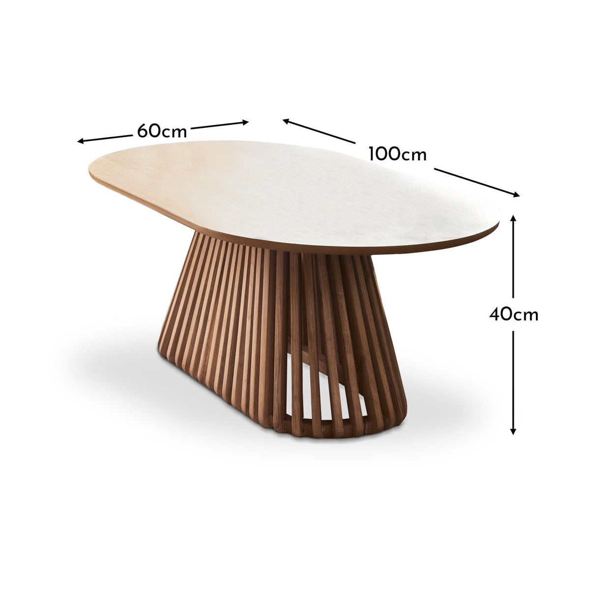 Willow Whitewash Oval Coffee Table — view 10