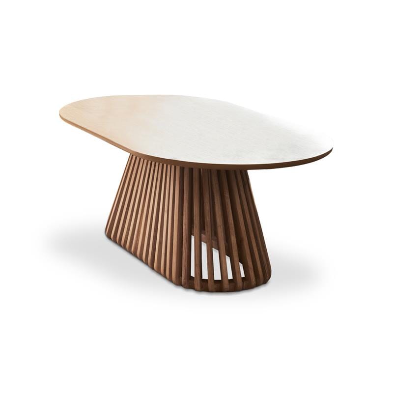 Willow Whitewash Oval Coffee Table — view 9