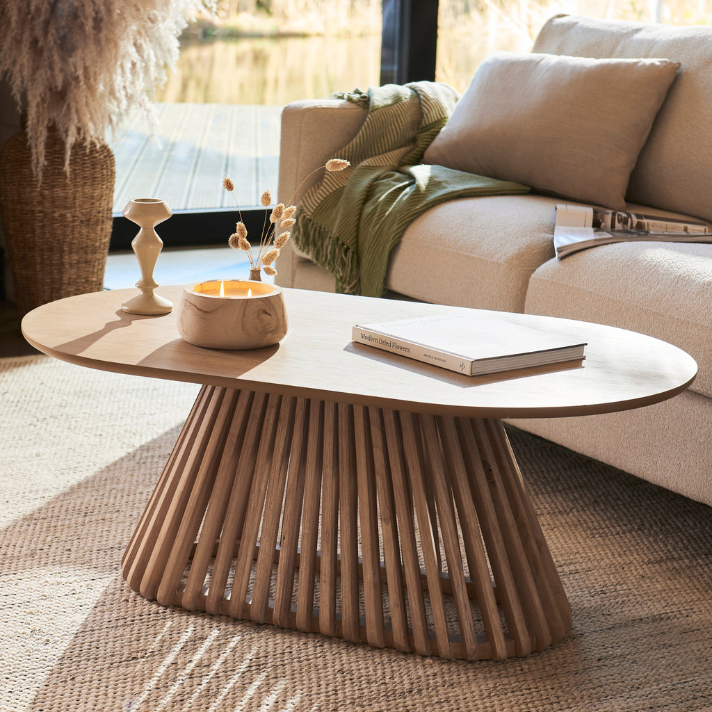 Willow Whitewash Oval Coffee Table — view 2