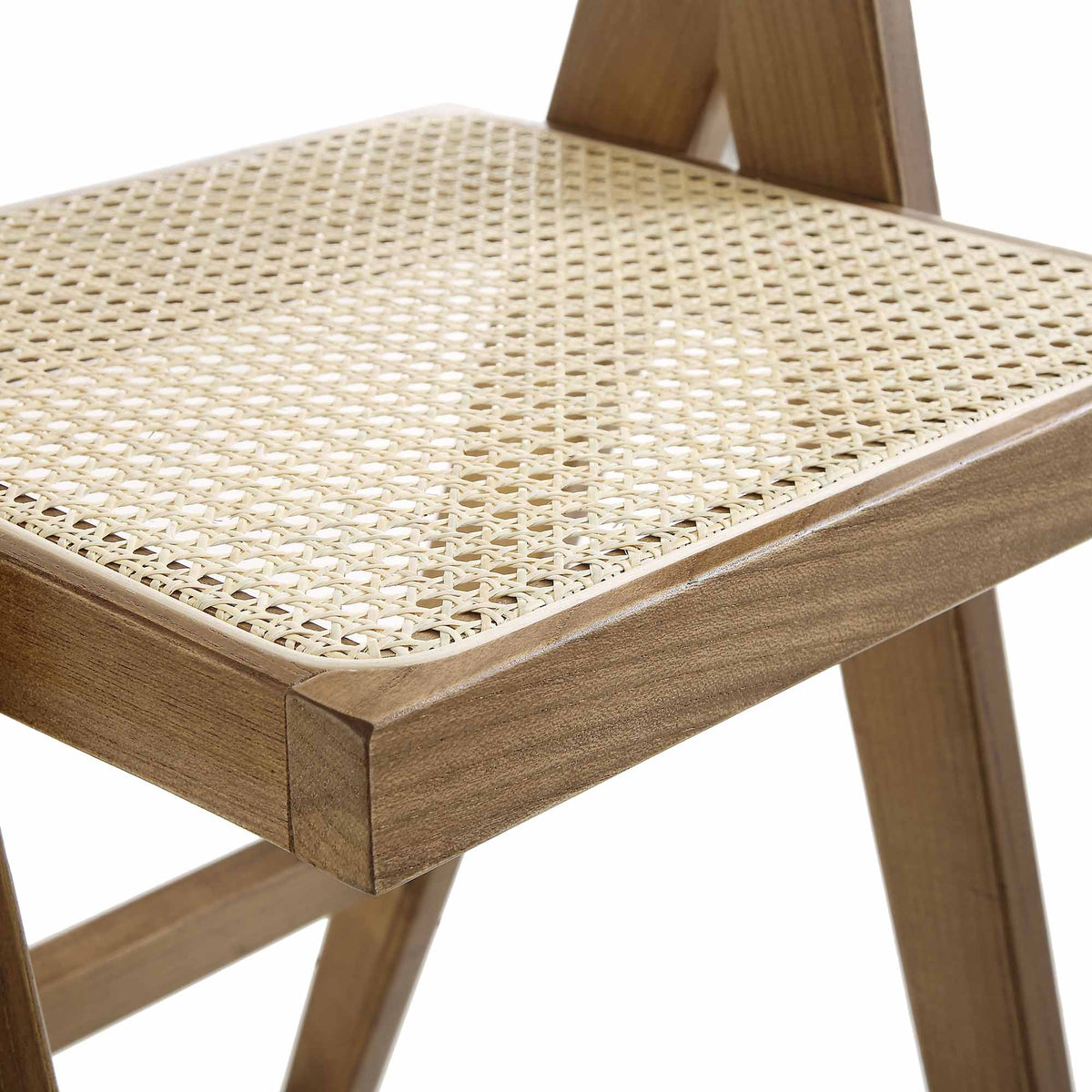 Jeanne Light Walnut Cane Rattan Solid Beech Wood Counter Stool — view 10