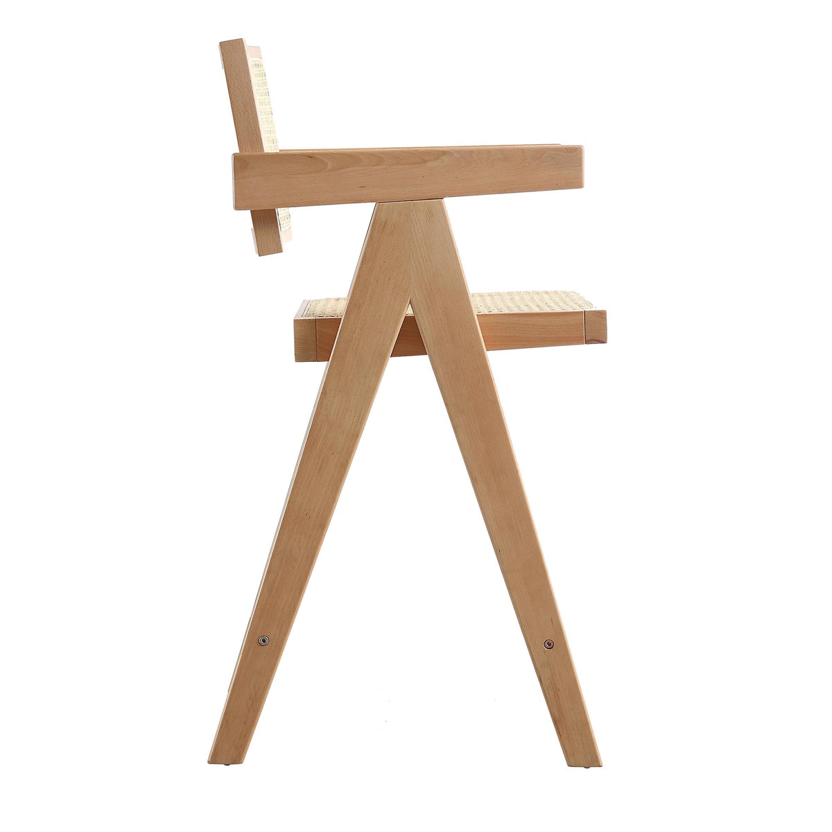 Jeanne Natural Colour Cane Rattan Solid Beech Wood Counter Stool — view 7