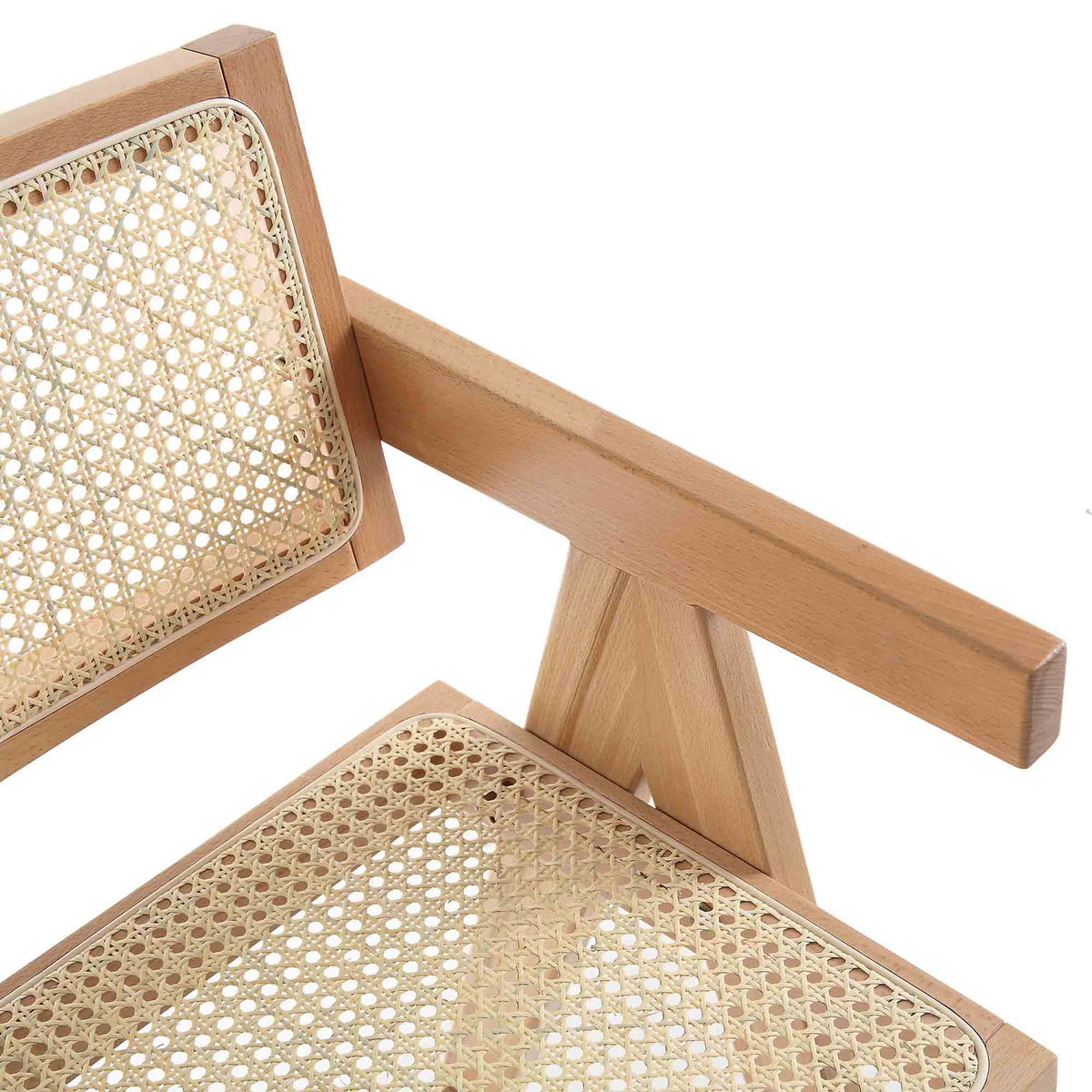 Jeanne Natural Colour Cane Rattan Solid Beech Wood Counter Stool — view 9