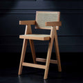 Jeanne Natural Colour Cane Rattan Solid Beech Wood Counter Stool — bar stool from 2nd Time Around