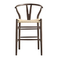 Hansel Wooden Natural Weave Counter Stool, Dark Walnut Colour Frame — bar stool from 2nd Time Around