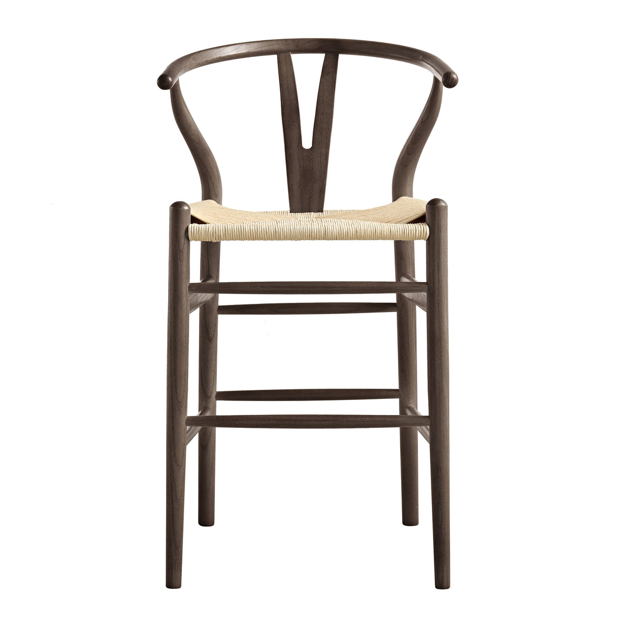 Hansel Wooden Natural Weave Counter Stool, Dark Walnut Colour Frame — bar stool from 2nd Time Around