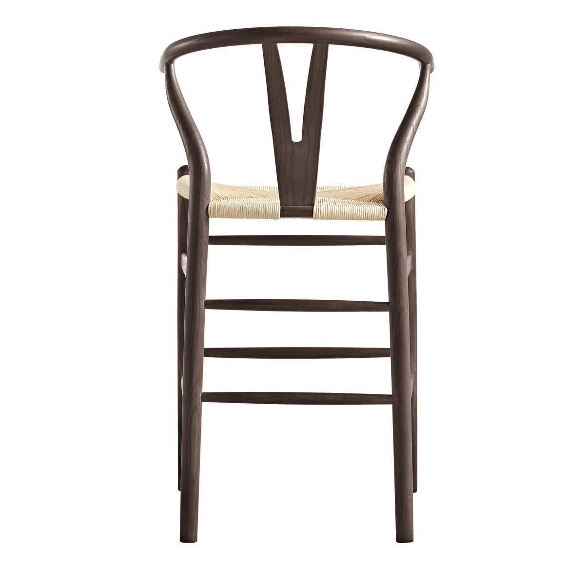 Hansel Wooden Natural Weave Counter Stool, Dark Walnut Colour Frame — view 7