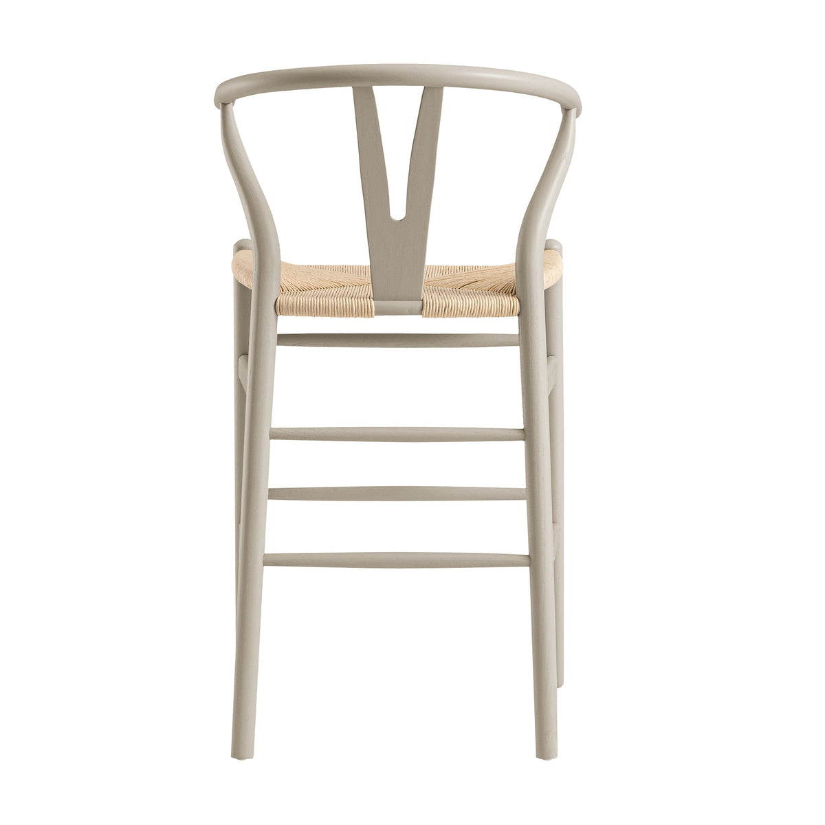 Hansel Wooden Natural Weave Counter Stool, Light Taupe Colour Frame — view 7