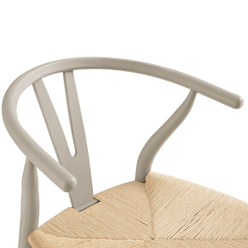 Hansel Wooden Natural Weave Counter Stool, Light Taupe Colour Frame — view 8