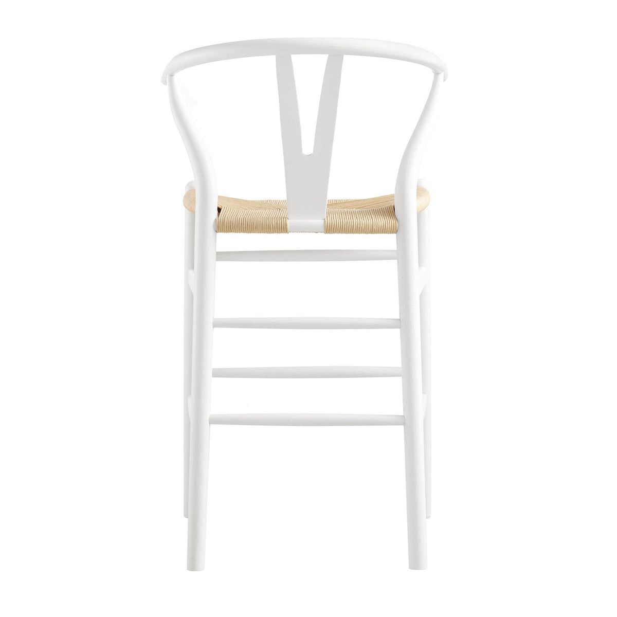 Hansel Wooden Natural Weave Counter Stool, White Frame — view 10
