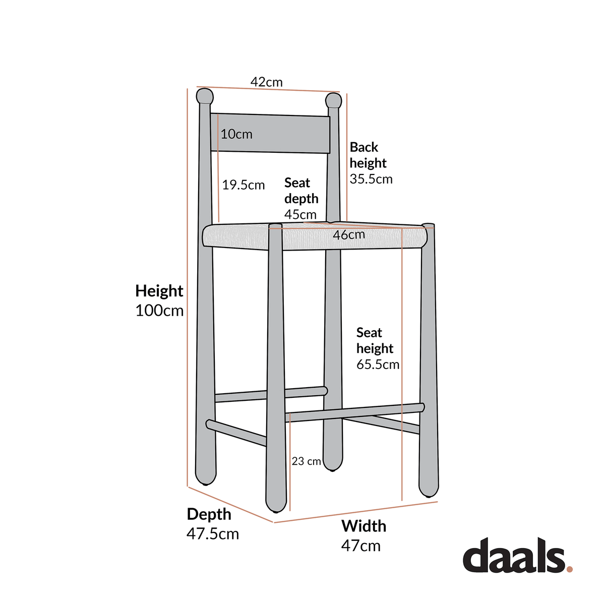 Tama Counter Stool, Light Taupe Boucle | Natural Oak Frame — view 10