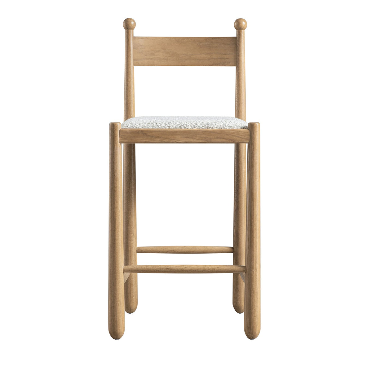Tama Counter Stool, Ecru Boucle | Natural Oak Frame — view 7