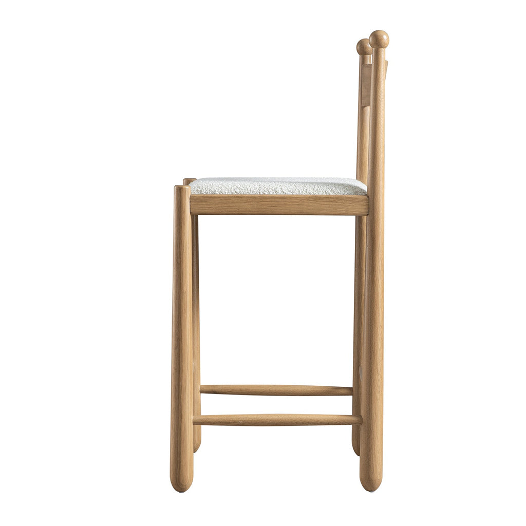 Tama Counter Stool, Ecru Boucle | Natural Oak Frame — view 10