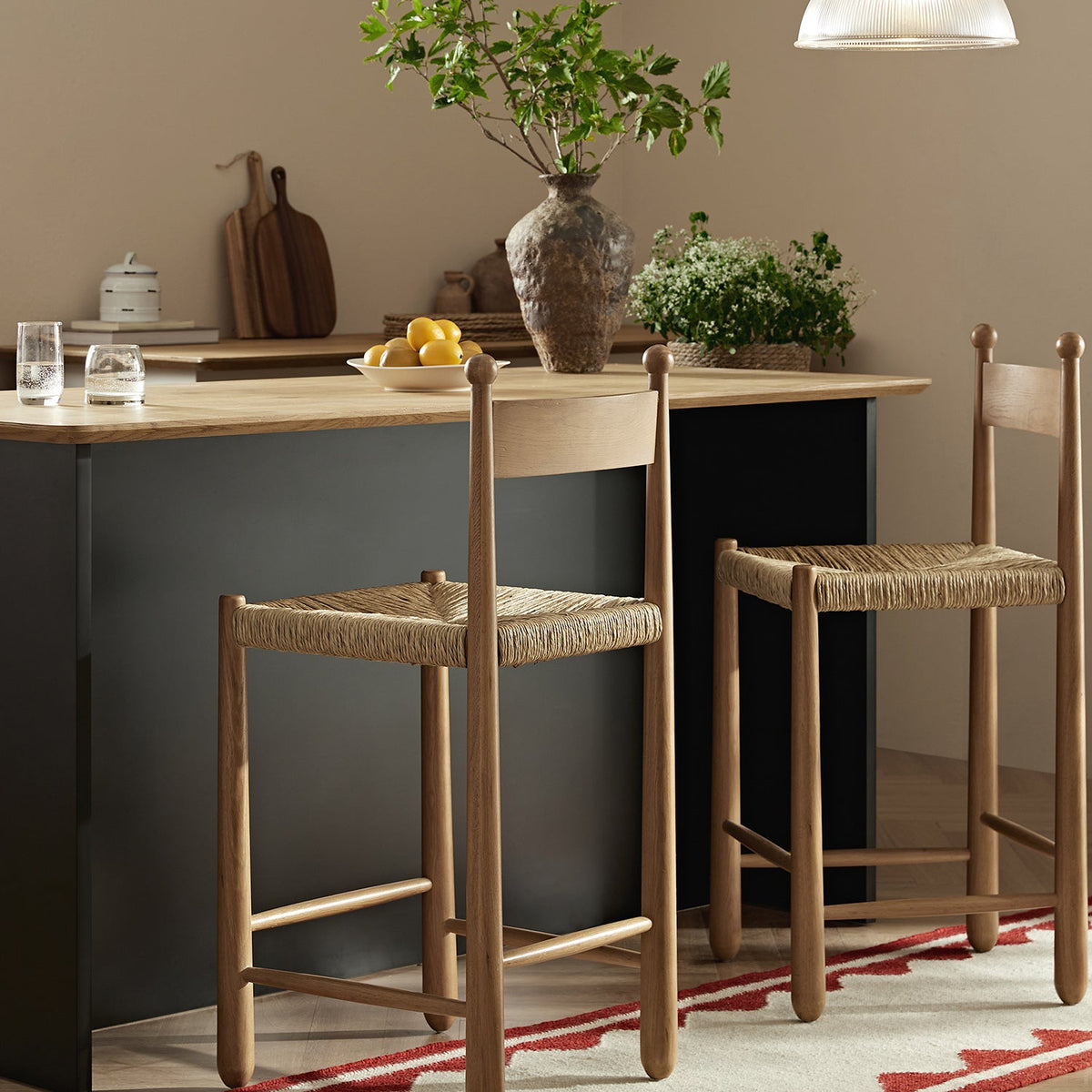 Tama Counter Stool, Woven Seagrass | Natural Oak Frame — bar stool from 2nd Time Around