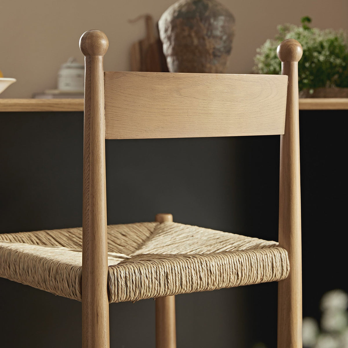 Tama Counter Stool, Woven Seagrass | Natural Oak Frame — view 4