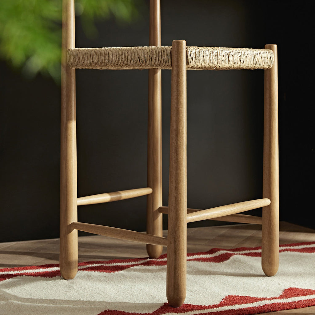 Tama Counter Stool, Woven Seagrass | Natural Oak Frame — view 5