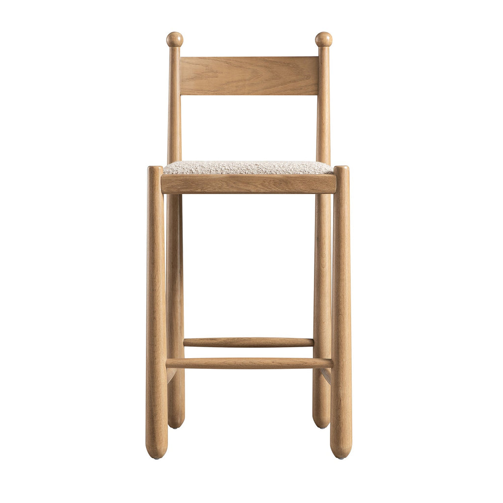 Tama Counter Stool, Light Taupe Boucle | Natural Oak Frame — view 8