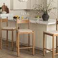 Tama Counter Stool, Light Taupe Boucle | Natural Oak Frame — bar stool from 2nd Time Around