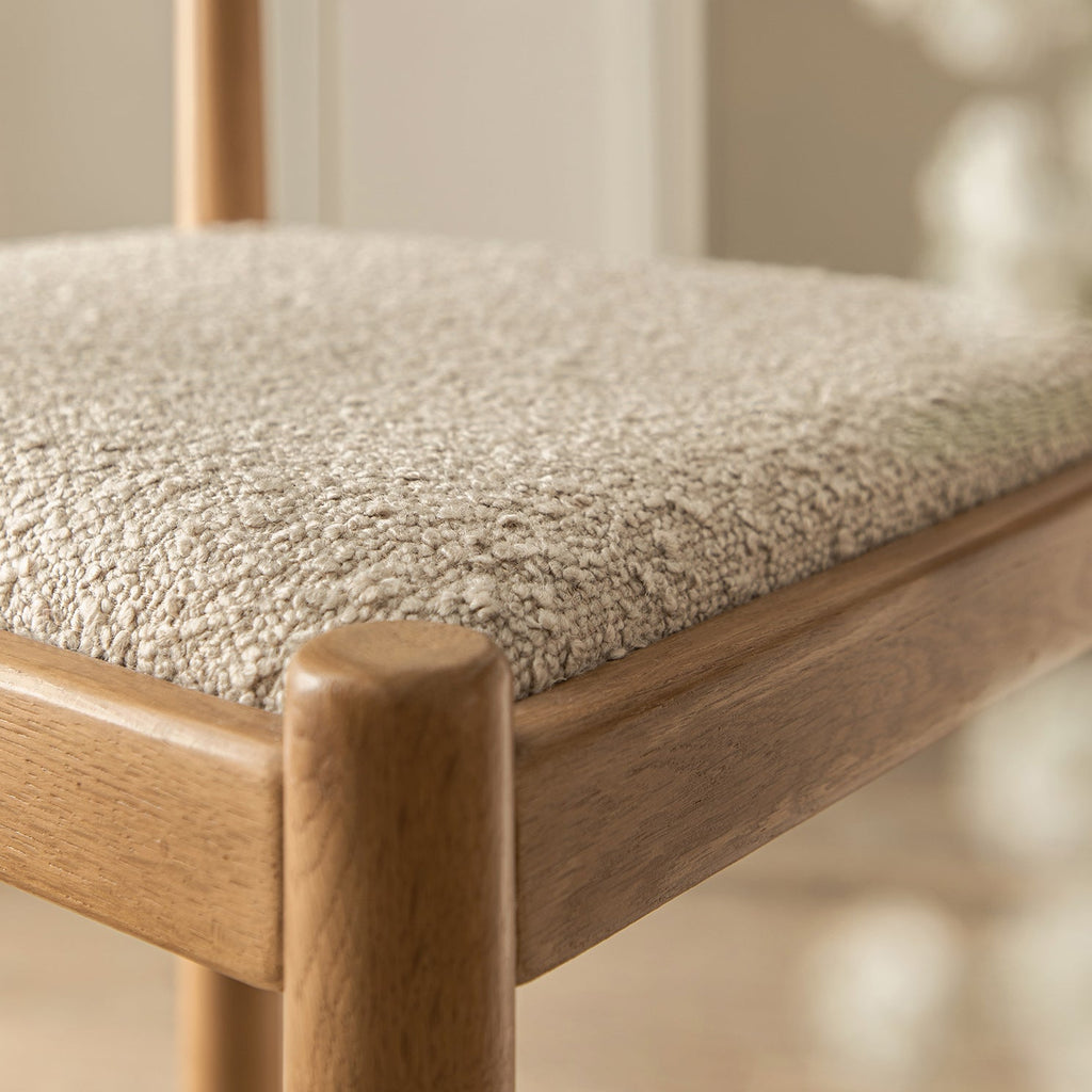 Tama Counter Stool, Light Taupe Boucle | Natural Oak Frame — view 6