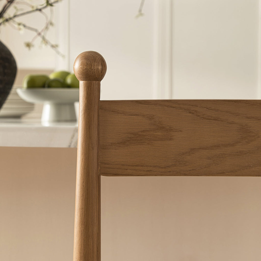 Tama Counter Stool, Light Taupe Boucle | Natural Oak Frame — view 7