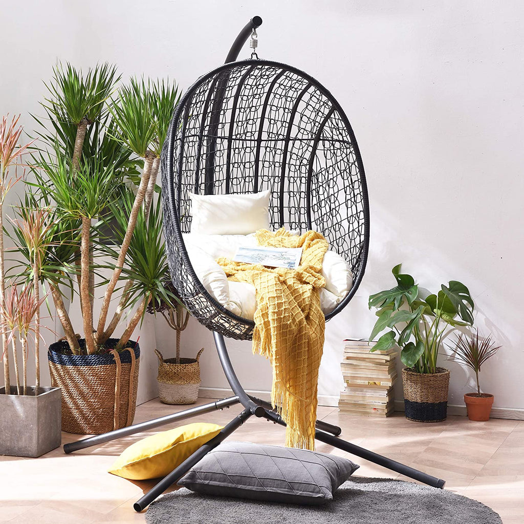 Azura Black Patio Hanging Egg Chair — garden chair from 2nd Time Around